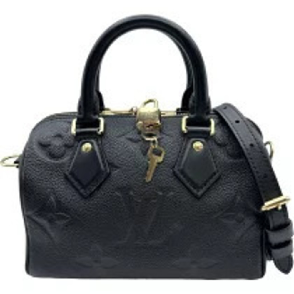 Louis Vuitton Speedy Bandouliere Noir Black Empreinte Boston Bag